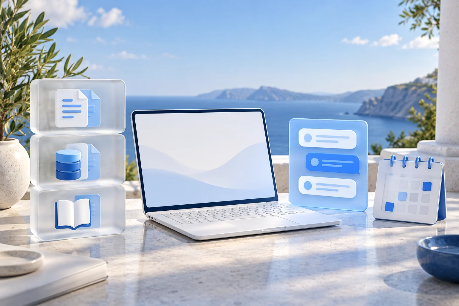 Approved documents connected to a software conversation and follow-up calendar